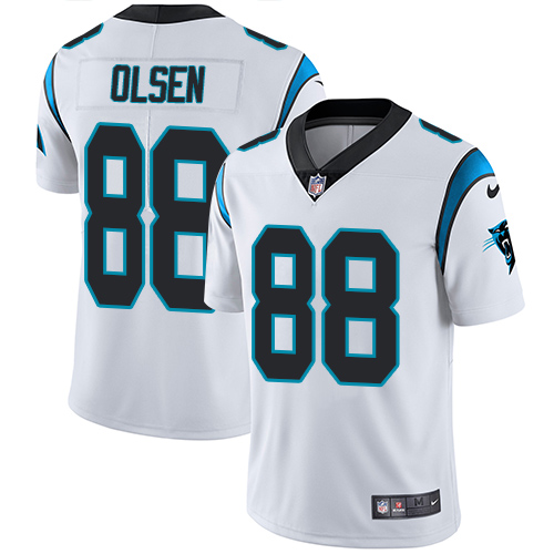 Nike Panthers #88 Greg Olsen White Youth Stitched NFL Vapor Untouchable Limited Jersey - Click Image to Close
